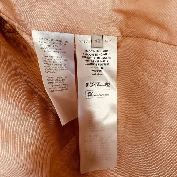 Stella McCartney Light Peach Front Button Viscose Linen Blazer Jacket 42 - Picture 8 of 14